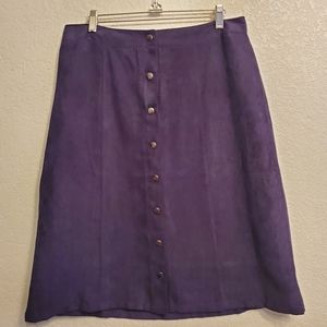 Croft & Barrow faux suede front snap skirt